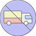 Kein LKW Schild Lineares Farbsymbol Symbol