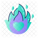 Llama Del Corazon Corazon Ardiente Corazon De Fuego Icono