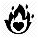 Llama Del Corazon Corazon Ardiente Corazon De Fuego Icono