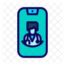 Videollamada Medico Masculino Telemedicina Icono