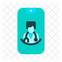 Videollamada Medico Masculino Telemedicina Icono