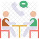 Telefono Reunion De Negocios Trabajo En Equipo Icon