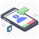 Llamada Entrante Telefono Inteligente Sonando Aceptar Llamada Icono