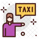 Taxi Hombre Taxi Llamando Icono