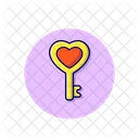 Llave De Amor Llave De Corazon Llave Icon