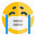 Llorando Emoji Con Mascarilla Emoji Icon