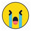 Llorando Fuerte Emoji Emocion Icono