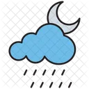 Noche Lloviendo Clima Nube Icono