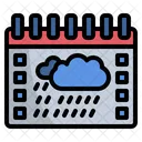 Lluvia Calendario Temporada Icono