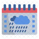 Lluvia Calendario Temporada Icono