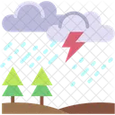 Lluvia Acida Contaminacion Clima Icono