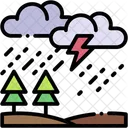 Lluvia Acida Contaminacion Clima Icono