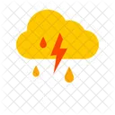 Lluvia con tormenta  Icono