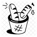 Loaf Bread Baguette Basket Icon