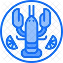 Lobster Plate Lobster Lemon Icon