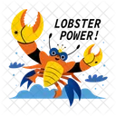 Lobster Power Seafood Animal Icon