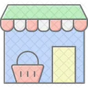 Local Market Lineal Color Icon Icon