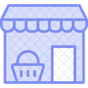 Local Market Duotone Line Icon Icon