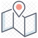 Emplacement Sur La Carte Epingle De La Carte Pointeur De Localisation Icône