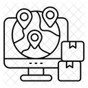 Emplacement Global Direction Globale Navigation Icône