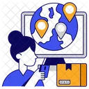 Localisation Globale Des Colis Direction Globale GPS Global Icône