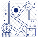 Localizacao De Encomendas Moveis GPS Movel Navegacao Movel Ícone