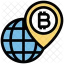 Localizacao Global Do Bitcoin Bitcoin Em Todo O Mundo Ícone