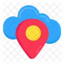 Localizacao Da Nuvem Direcao Da Nuvem GPS Na Nuvem Ícone