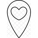 Localização pin coração  Ícone
