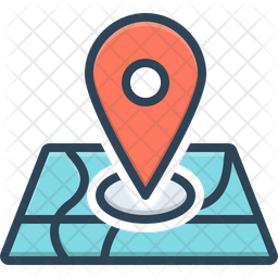 Locate Icon - Download in Colored Outline Style