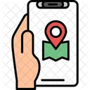 Location App Hand Holding Phone Gps Icon