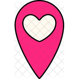 Location Pin Heart  Icon