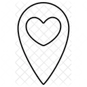 Location Pin Heart Love Valentine Icon