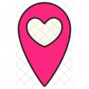 Location Pin Heart Love Valentine Icon