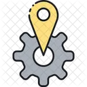 Location Pin Map Setting Cogs Icon