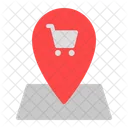 Location With Cart  Icon