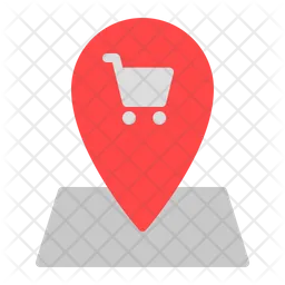 Location With Cart  Icon