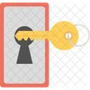 Closed Door Keyhole Lock And Key Icon