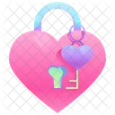 Lock And Key Heart Lock Heart Key Icon