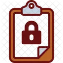 Lock Clipboard Protected Report Secure Document Icon