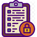 Lock Clipboard Protected Report Secure Document Icon