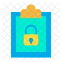Clipboard Lock Protected Document Icon