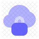 Lock Cloud Safe Cloud Data Protected Cloud Icon