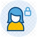 Lock Female User  Icon