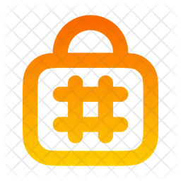 Lock Hashtag  Icon