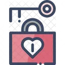 Lock Key Heart Wedding Icon