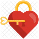 Lock Key Heart Love Icon