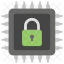 Lock On Chip Technology Protection Computer Chip Icon