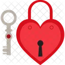 Lock With Key Heart Lock Valentine Icon