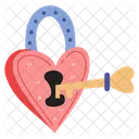 Locked And Key Love Valentine Icon
